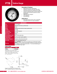 Thumbnail of document Data Sheet - PTB Turbine Pressure Gauge